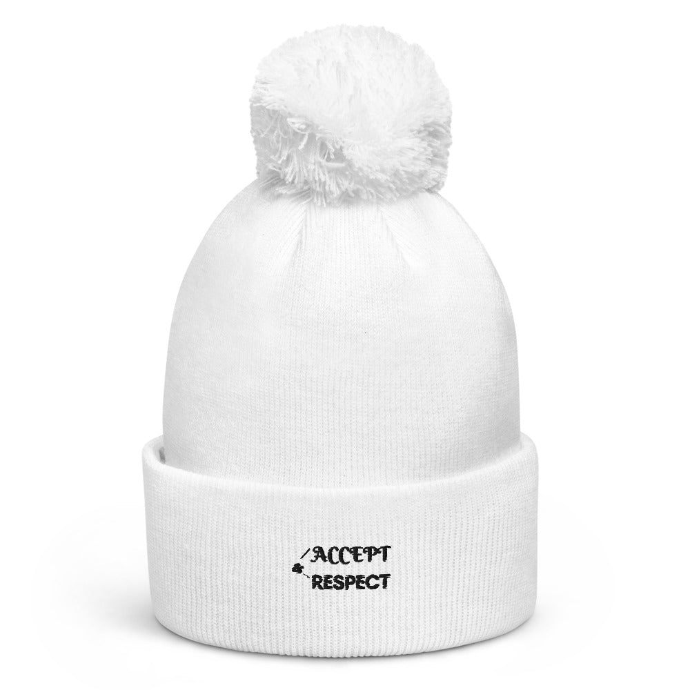 Accept & Respect Pom pom beanie