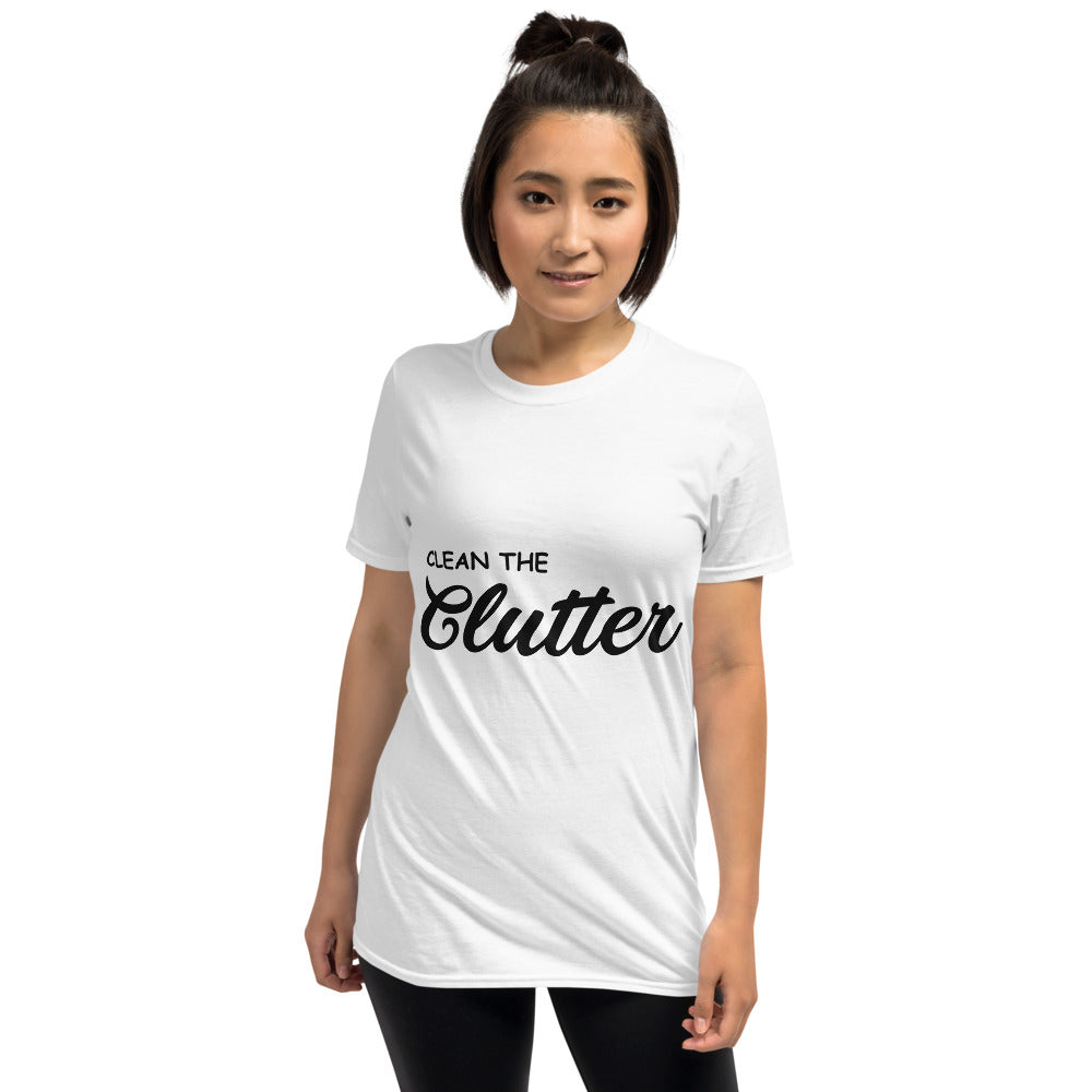 Clean The Clutter Printed Short-Sleeve Women White T-Shirt