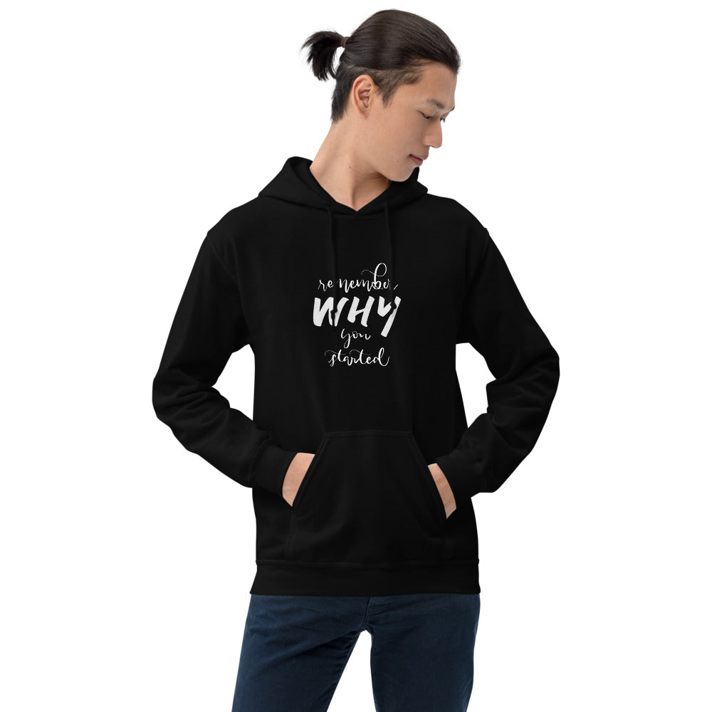 Remember Why You Started Printed Men Black Hooded Sweatshirt