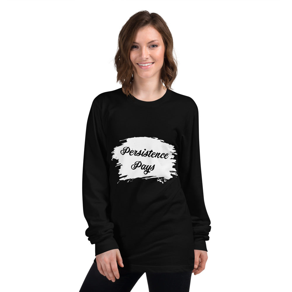Persistence Pays Printed Women Black Long sleeve t-shirt
