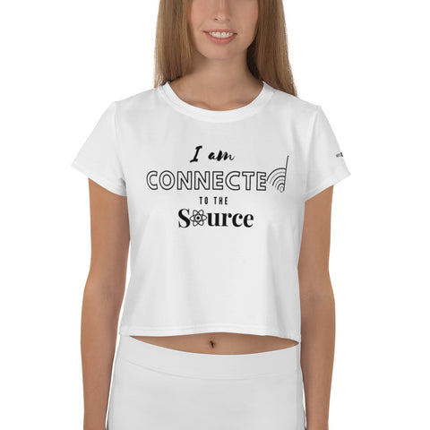 Connected to Source All-Over Print Crop Tee