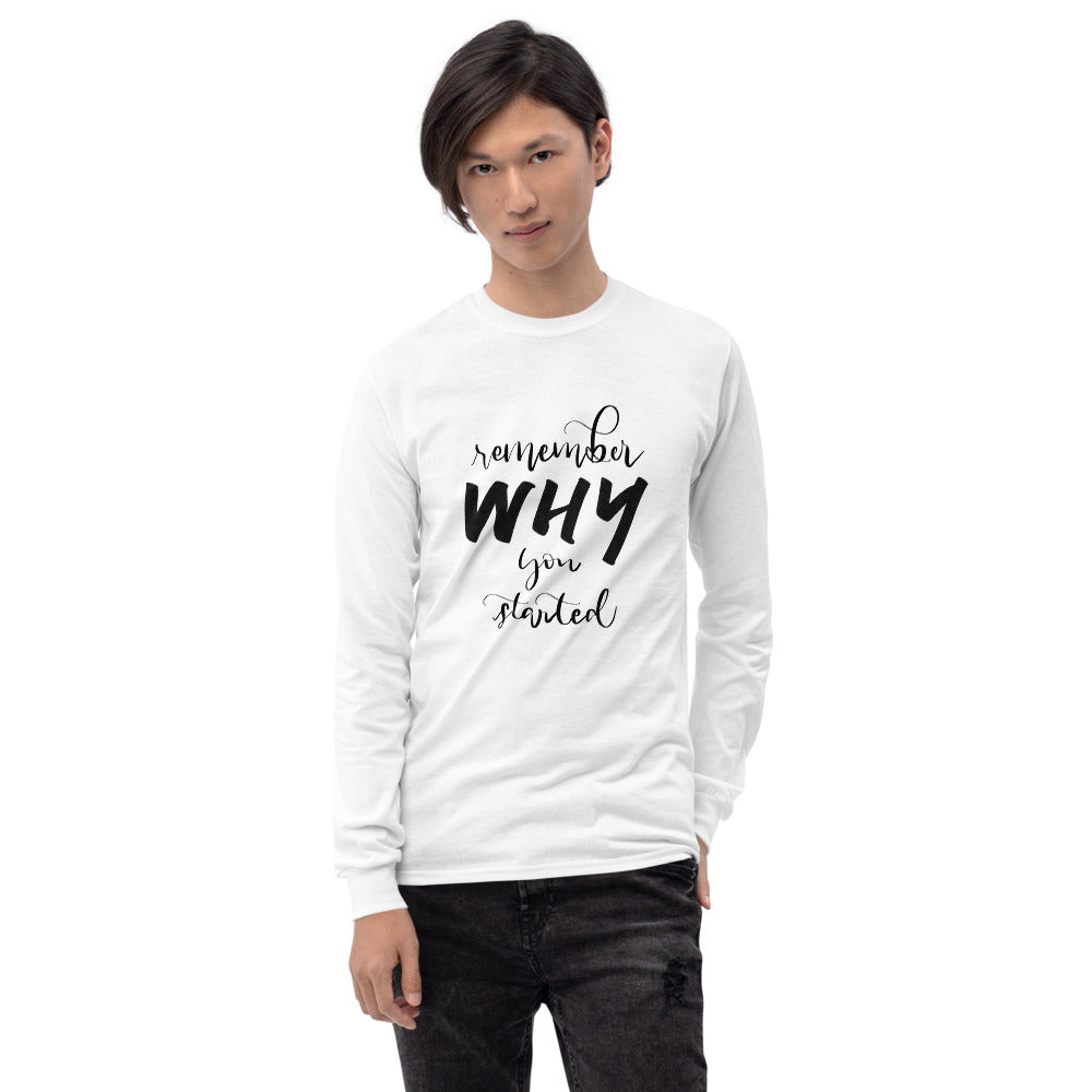 Remember Why You Started Printed Men White Long Sleeve T-Shirt