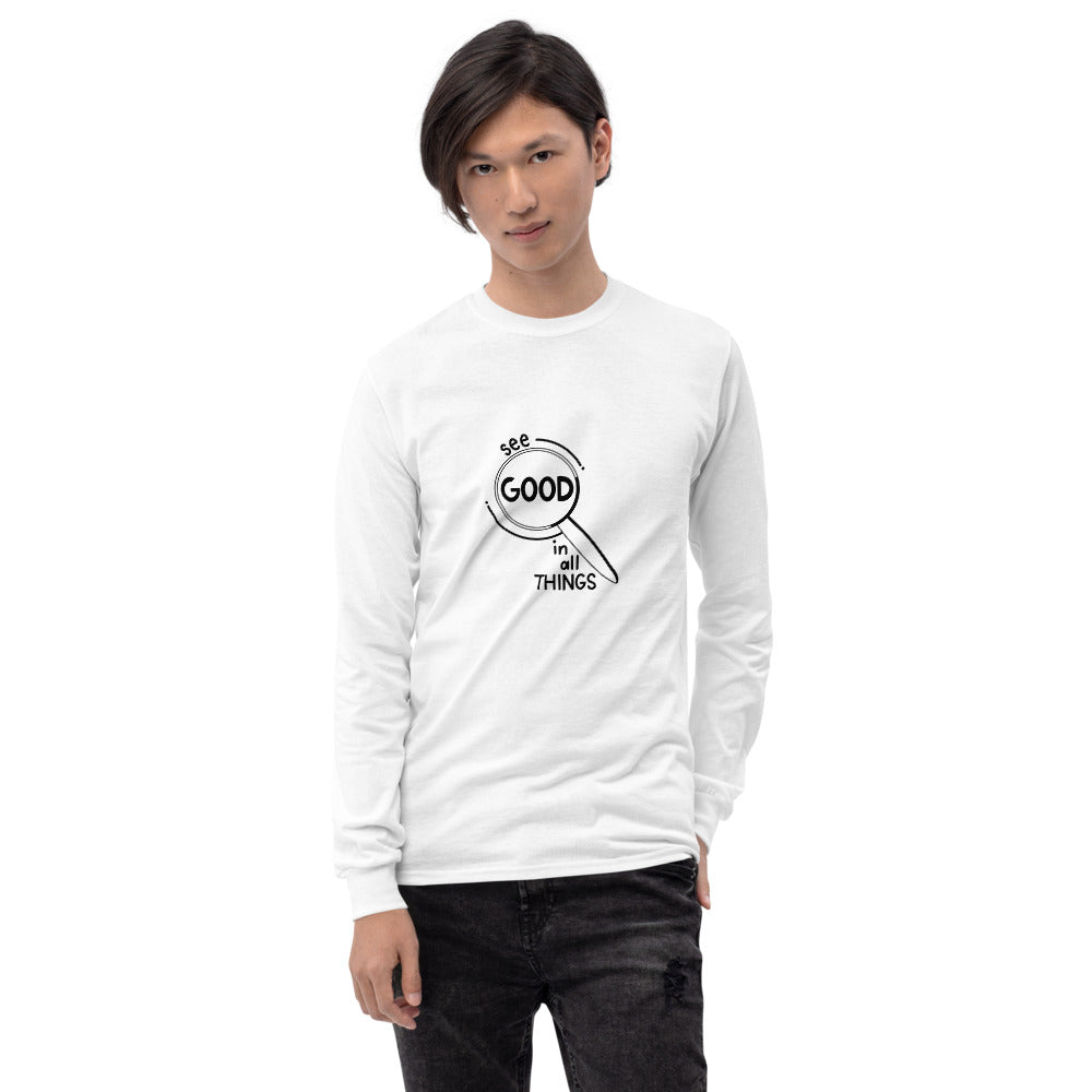 See Good In All Things Printed Men White Long Sleeve T-Shirt