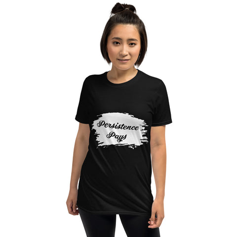 Persistence Pays Printed Short-Sleeve Women Black T-Shirt