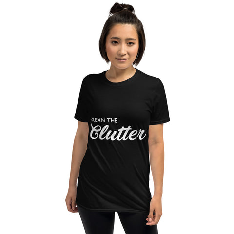 Clean The Clutter Printed Short-Sleeve Women Black T-Shirt