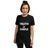 Truth is Simple Printed Short-Sleeve Women Black T-Shirt
