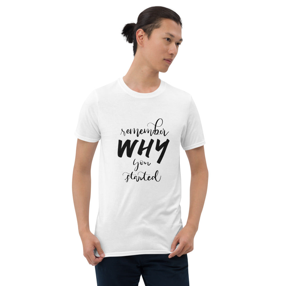 Remember Why You Started Printed White Short-Sleeve Men T-Shirt