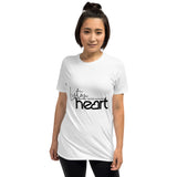 Listen with Heart Short-Sleeve Women White T-Shirt