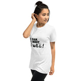 I can I must I will Printed Short-Sleeve Women White T-Shirt