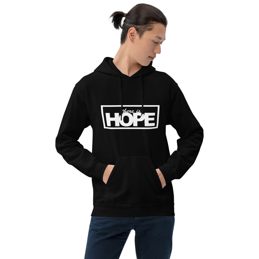 There is Hope Printed Men Black Hooded Sweatshirt