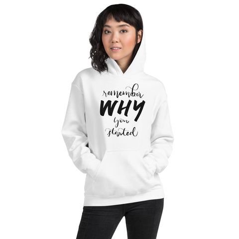 Remember Why You Started Printed Women White Hooded Sweatshirt