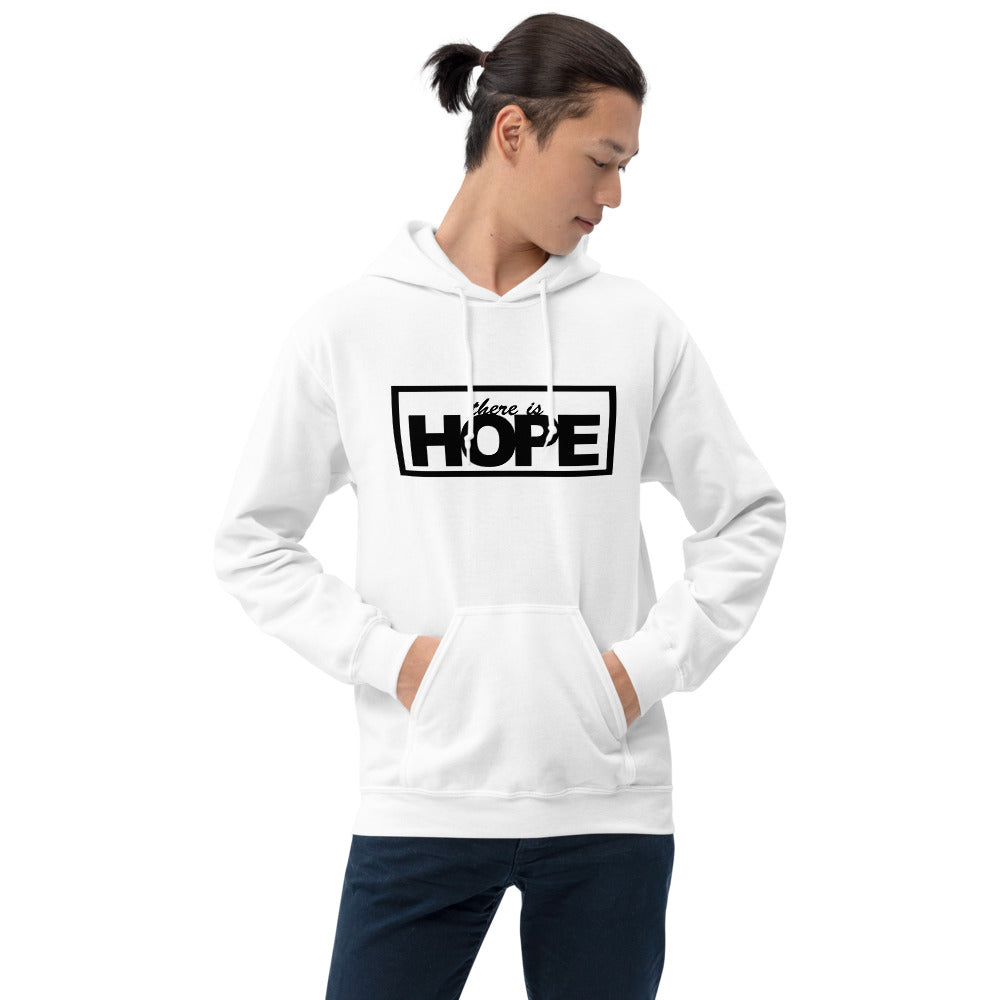 There is Hope Printed Men White Hooded Sweatshirt